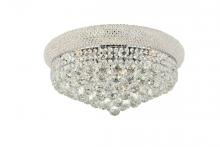 Elegant Lighting V1800F20C/RC - Primo 10 light Chrome Flush Mount Clear Royal Cut Crystal