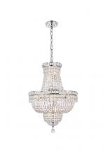 Elegant Lighting V2528D18C/RC - Tranquil 12 light Chrome Pendant Clear Royal Cut Crystal