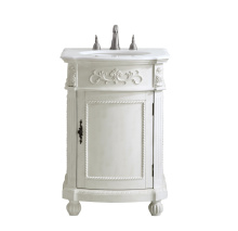 Elegant Lighting VF-1010-VW - 24 inch Single Bathroom vanity in Antique White with ivory white engineered marble