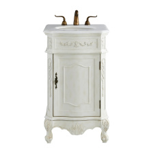 Elegant Lighting VF10121AW-VW - 21 inch Single Bathroom vanity in Antique White with ivory white engineered marble