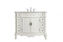 Elegant Lighting VF10142AW - 42 inch Single Bathroom Vanity in Antique White