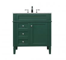 Elegant Lighting VF12532GN - 32 inch Single bathroom vanity in green