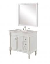 Elegant Lighting VF13036AW - 36 In. Single Bathroom Vanity Set In Antique White