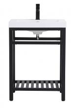 Elegant Lighting VF14024BK - 24 inch Single Bathroom Metal Vanity in Black