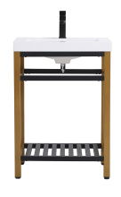 Elegant Lighting VF14024GB - 24 inch Single Bathroom Metal Vanity in Golden Black