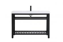 Elegant Lighting VF14048BK - 48 inch Single Bathroom Metal Vanity in Black