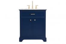 Elegant Lighting VF15030BL - 30 inch Single bathroom vanity in Blue