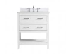 Elegant Lighting VF19030WH-BS - 30 inch Single Bathroom Vanity in White with Backsplash