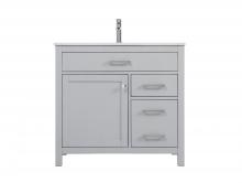 Elegant Lighting VF23336GR - Vanity Cabinet 1dr 2dw W36"xD22"xH34" Grey