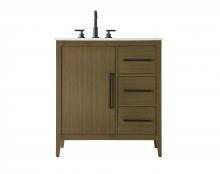 Elegant Lighting VF29332MCB - Vanity Cabinet 1Dr 3Dw 32x21.5x35 Chestnut Brown
