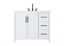Elegant Lighting VF29542WH - Vanity Cabinet 2Dr 3Dw 42x21.5x35 White