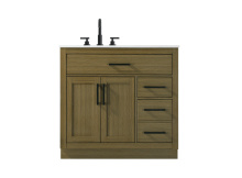 Elegant Lighting VF29736MCB - Vanity Cabinet 2Dr3Dw 36"W x 22"D x 35''H Chestnut Brown