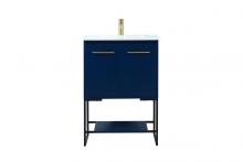 Elegant Lighting VF42524MBL - 24 inch Single bathroom vanity in blue