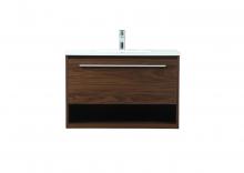 Elegant Lighting VF43530MWT - 30 inch Single bathroom vanity in walnut