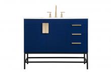 Elegant Lighting VF48842MBL - 42 inch Single bathroom vanity in blue