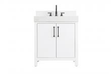 Elegant Lighting VF60630WH-BS - Vanity Cabinet 2DR 30"W x 22"D x 34"H Whitew/BS