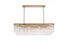 Elegant Lighting 1202D50SG/RC - Sydney 50 inch rectangle crystal chandelier in satin gold