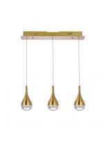 Elegant Lighting 3803D24SG - Amherst 24 inch LED pendant in satin gold
