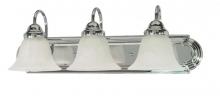 Nuvo 60/317 - Ballerina; 3 Light; 24 in.; Vanity with Alabaster Glass Bell Shades; Polished Chrome Finish