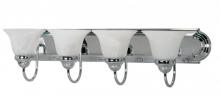 Nuvo 60/318 - Ballerina; 4 Light; 30 in.; Vanity with Alabaster Glass Bell Shades; Polished Chrome Finish