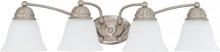 Nuvo 60/3277 - Empire; 4 Light; 29 in.; Vanity with Frosted White Glass; Brushed Nickel Finish