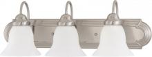 Nuvo 60/3279 - Ballerina; 3 Light; 24 in.; Vanity with Frosted White Glass; Brushed Nickel Finish