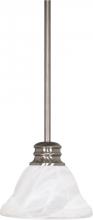 Nuvo 60/365 - Empire; 1 Light; 7 in.; Mini Pendant with Hang Straight Canopy; Brushed Nickel Finish