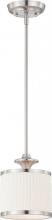 Nuvo 60/4738 - Candice; 1 Light; Mini Pendant with Pleated White Shade; Brushed Nickel Finish