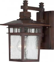 Nuvo 60/4952 - Cove Neck; 1 Light; 12 in.; Outdoor Lantern with Clear Seed Glass; Rustic Bronze Finish