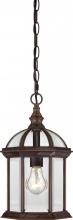 Nuvo 60/4978 - Boxwood; 1 Light; 14 in.; Outdoor Hanging with Clear Beveled Glass; Rustic Bronze Finish