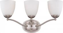 Nuvo 60/5033 - Patton; 3 Light; Vanity Fixture with Frosted Glass; Brushed Nickel Finish