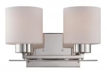 Nuvo 60/5202 - Parallel; 2 Light; Vanity Fixture with Etched Opal Glass; Polished Nickel Finish