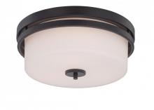 Nuvo 60/5307 - Parallel; 3 Light; Flush Fixture with Etched Opal Glass; Aged Bronze Finish