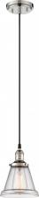 Nuvo 60/5402 - Vintage; 1 Light; Pendant with Clear Glass; Vintage Lamp Included; Polished Nickel Finish