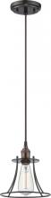 Nuvo 60/5511 - Vintage; 1 Light; Caged Pendant; Vintage Lamp Included; Rustic Bronze Finish