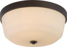 Nuvo 60/5924 - Laguna; 3 Light; Flush Fixture with White Glass; Forest Bronze Finish