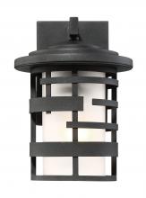 Nuvo 60/6401 - Lansing; 1 Light; 10 in.; Outdoor Wall Lantern with Etched Glass; Textured Black Finish