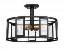 Nuvo 60/6413 - Payne; 4 Light; Semi-Flush with Clear Beveled Glass; Midnight Bronze Finish