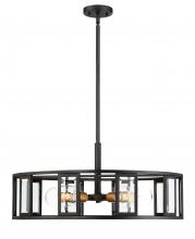 Nuvo 60/6416 - Payne; 5 Light; Pendant with Clear Beveled Glass; Midnight Bronze Finish