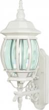 Nuvo 60/888 - Central Park; 3 Light; 22 in.; Wall Lantern with Clear Beveled Glass; White Finish