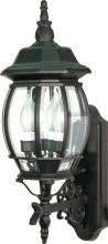 Nuvo 60/890 - Central Park; 3 Light; 22 in.; Wall Lantern with Clear Beveled Glass; Textured Black Finish