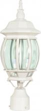 Nuvo 60/897 - Central Park; 3 Light; 21 in.; Post Lantern with Clear Beveled Glass; White Finish