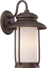 Nuvo 62/631 - Bethany; LED Outdoor Small Wall with Satin White Glass; Forest Bronze Finish