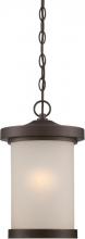 Nuvo 62/645 - Diego; LED Outdoor Hanging with Satin Amber Glass; Mahogany Bronze Finish