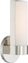 Nuvo 62/721 - Bond; Single 9-1/2 in.; LED Sconce with White Acrylic Lens; Polished Nickel Finish
